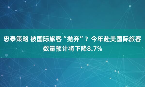 忠泰策略 被国际旅客“抛弃”？今年赴美国际旅客数量预计将下降8.7%