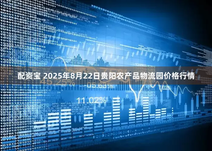 配资宝 2025年8月22日贵阳农产品物流园价格行情